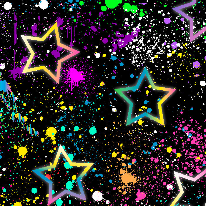 SPT 6670 Rainbow Star Splatter2 – Colorful Star & Paint Splatter Print
