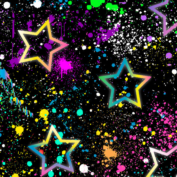 SPT 6670 Rainbow Star Splatter2 – Colorful Star & Paint Splatter Print